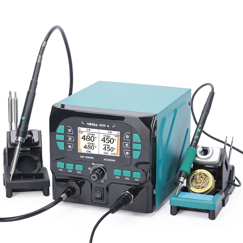 C210 Precision Soldering Station - YIHUA 992D-II 2-in-1 LCD 디스플레이 마이크로